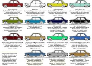 Gamma colori 128 berlina II serie e Special